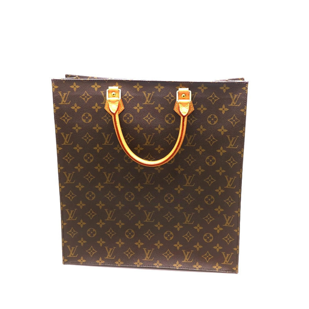 Louis Vuitton Plat Sac Handbag Canvas Monogram Brown